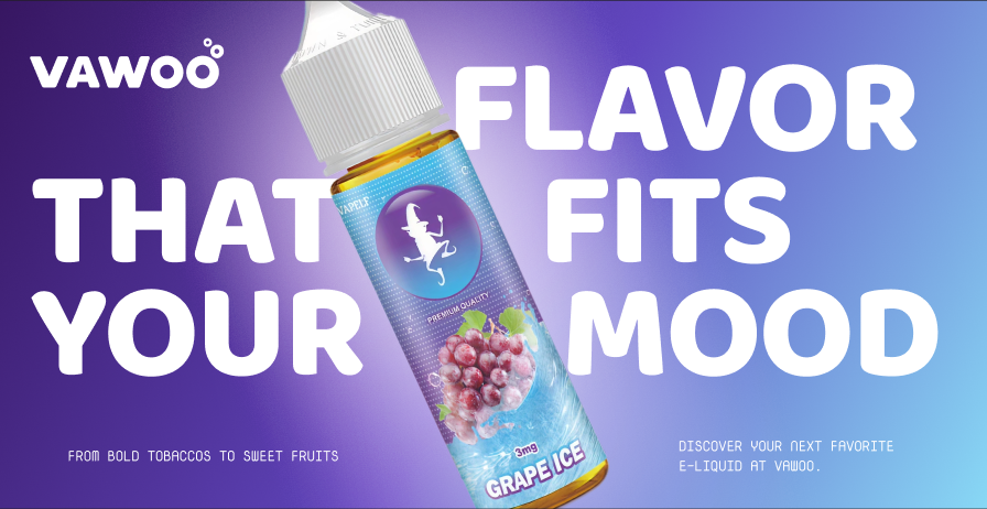 Large assortment of E-liquids